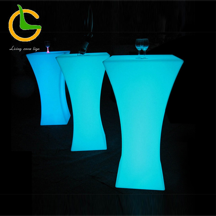 Modern waterproof rechargeable high table led coffee table glowing led bar table for nightclub