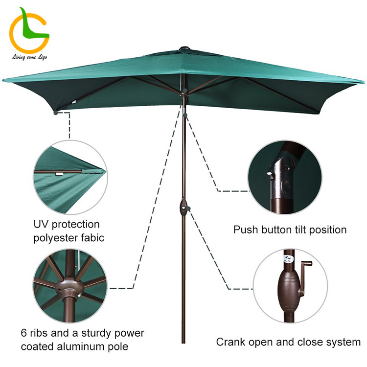 UV protection straight patio aluminum beach umbrella outdoor waterproof patio umbrella