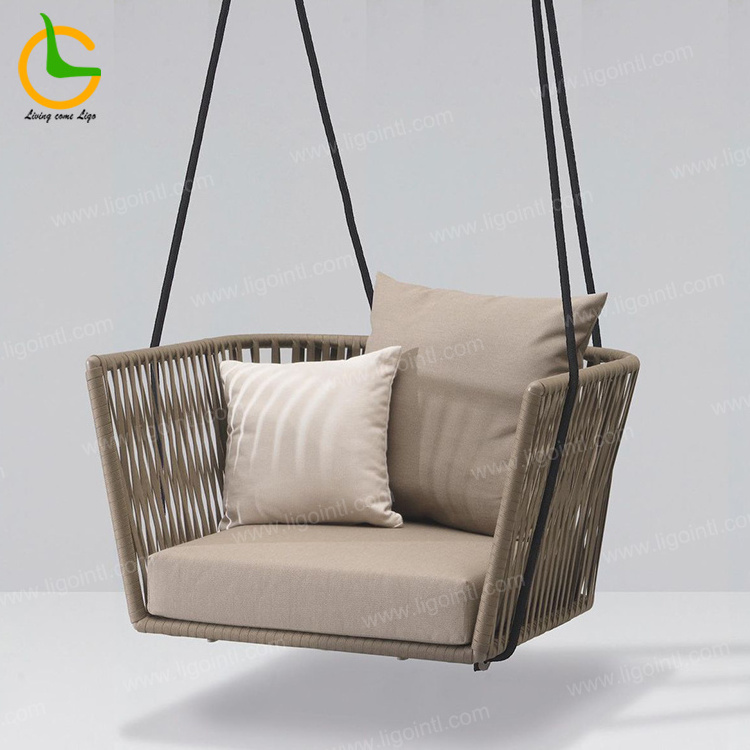 LIGO leisure weather hanging rattan wicker lounger garden furniture outdoor swing bed