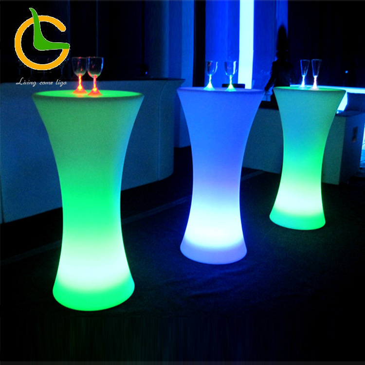 Modern waterproof rechargeable high table led coffee table glowing led bar table for nightclub