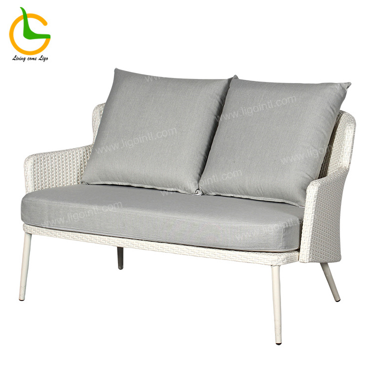 Hot sale sectional rattan sofa white wicker outdoor garden patio furniture for garden and villa