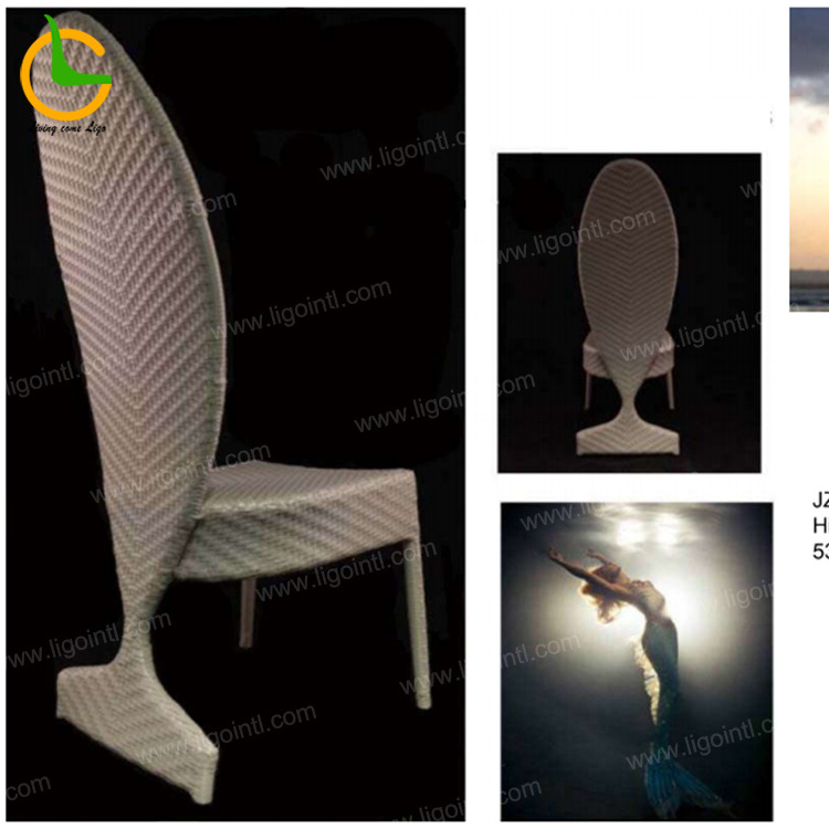 Wholesale One Stop Service modern design outdoor restaurant hotel rattan wicker dining high back chair