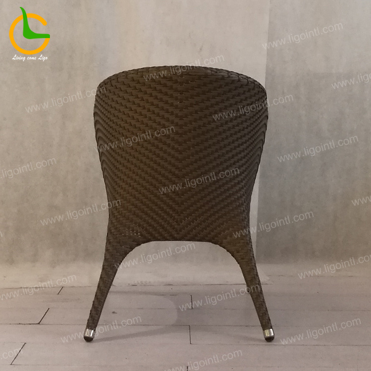 European rattan bistro armchairs Waterproof hotel French style outdoor dining plastic rattan armchairs