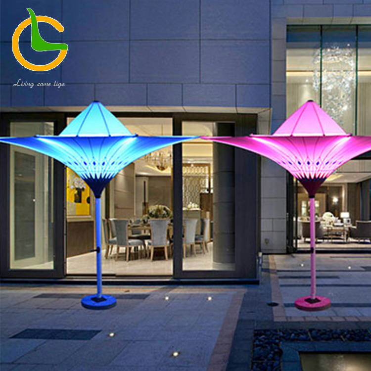 High quality 5 star hotel use Latest waterproof LED outdoor led umbrella for hotel and villa