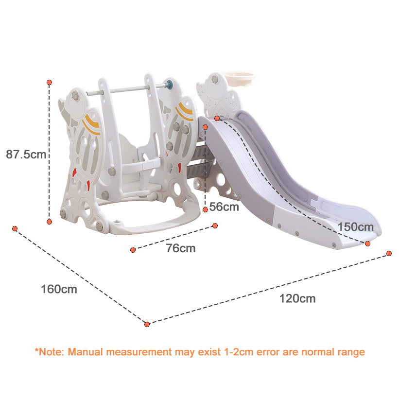 Latest 1MOQ Custom Baby Plastic Sliding Toys Children Swing Toddler Mini Indoor Equipment Park Sets Kids Playground Slide&Swing