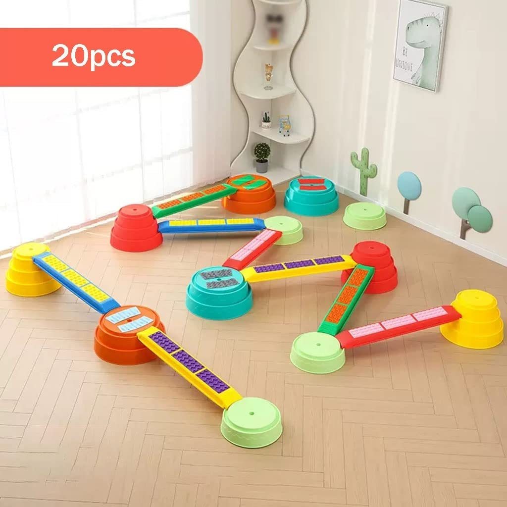 Stepping Stones for Kids Indoor Outdoor Balance Stones-10 Pcs Exercise Balance Coordination Sensory Training Balance Beam Toys