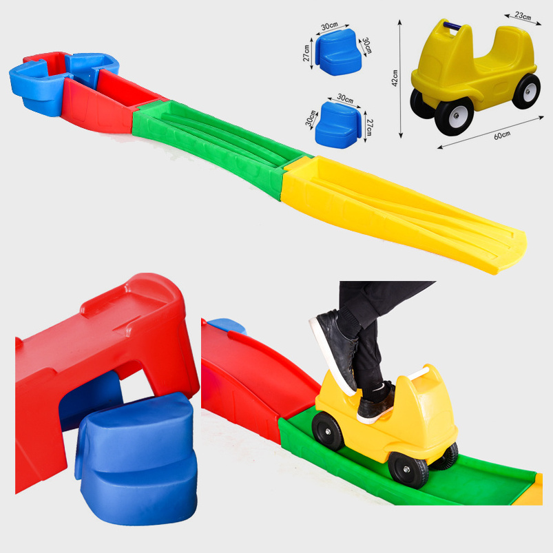 Children's indoor roller coaster track car toy Rapid Ride Hide Edition Ride On Toy for Indoor and Outdoor Use children slide car