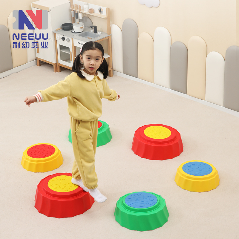 8pcs Kids Balance Beam, Balance Bridge with Non-slip Surface & Bottom, Stackable Stepping Stones for Toddler Balance Board Toys