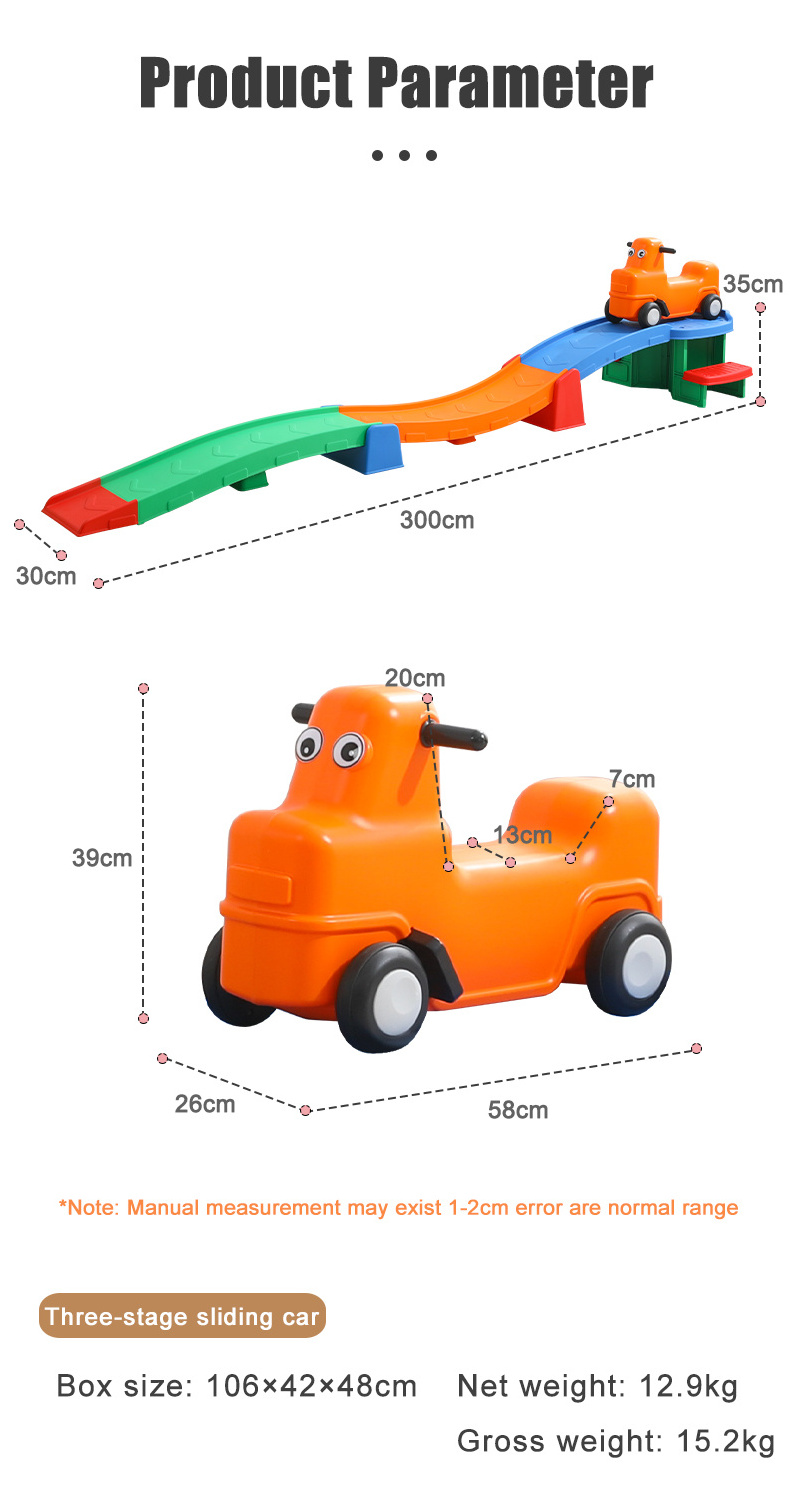 kindergarten Pulley track toy balance slide kids car roller coaster  kids roller coaster track car toy Plastic Car For Baby