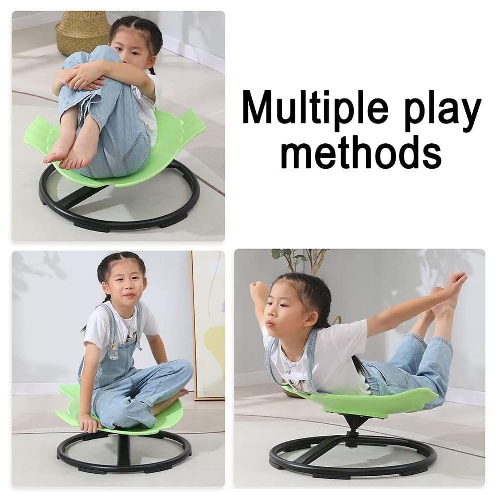 Kids Swivel Chair Carousel Spin Sensory Chair Training Body Coordination Kids Spinning Chair for Autism Metal Base Non-Slip