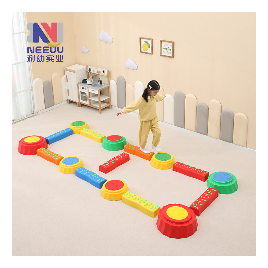 8pcs Kids Balance Beam, Balance Bridge with Non-slip Surface & Bottom, Stackable Stepping Stones for Toddler Balance Board Toys