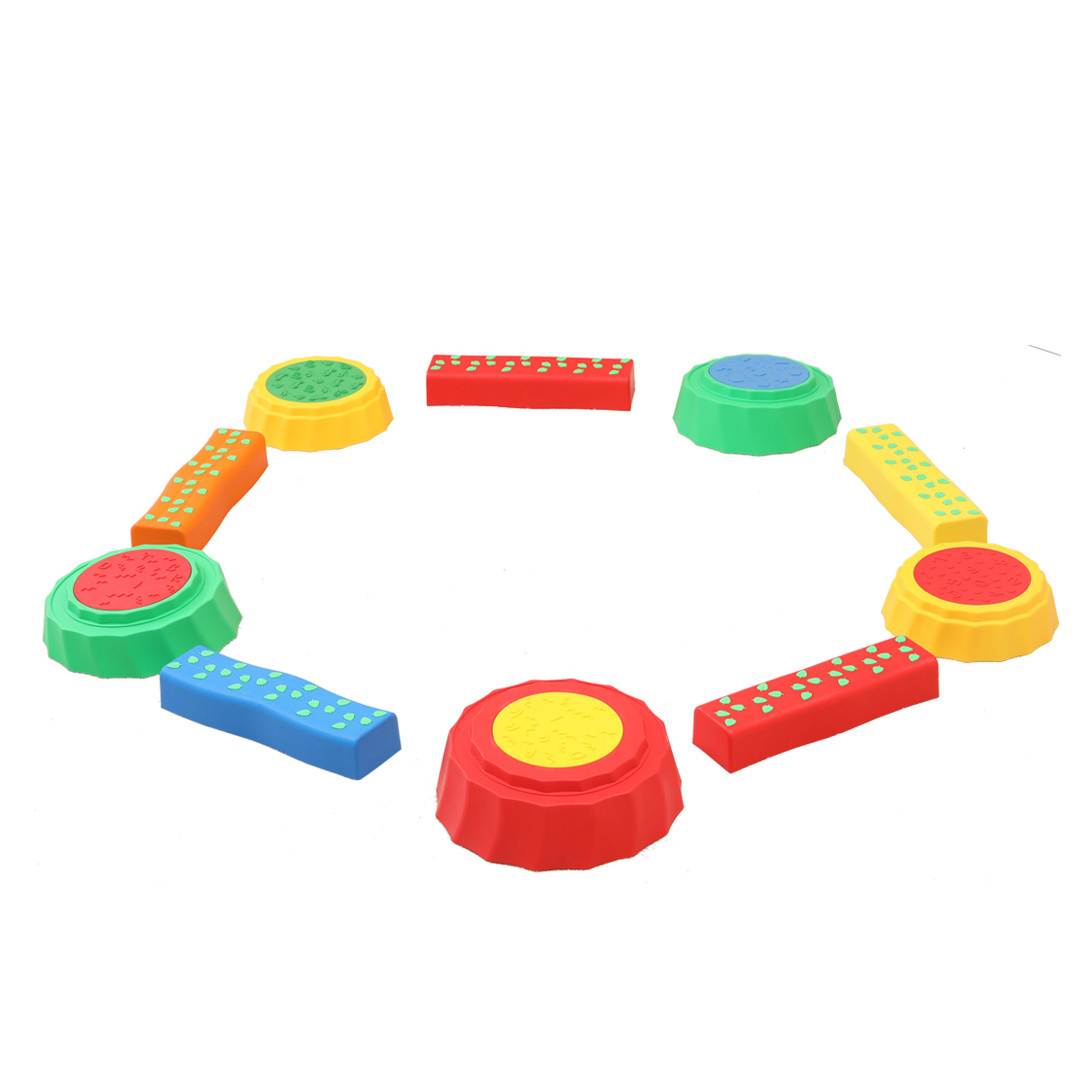 5pcs Kids Balance Beam,Balance Bridge with Non-slip Surface & Bottom Stackable Stepping Stones for toddler Balance Training Toys