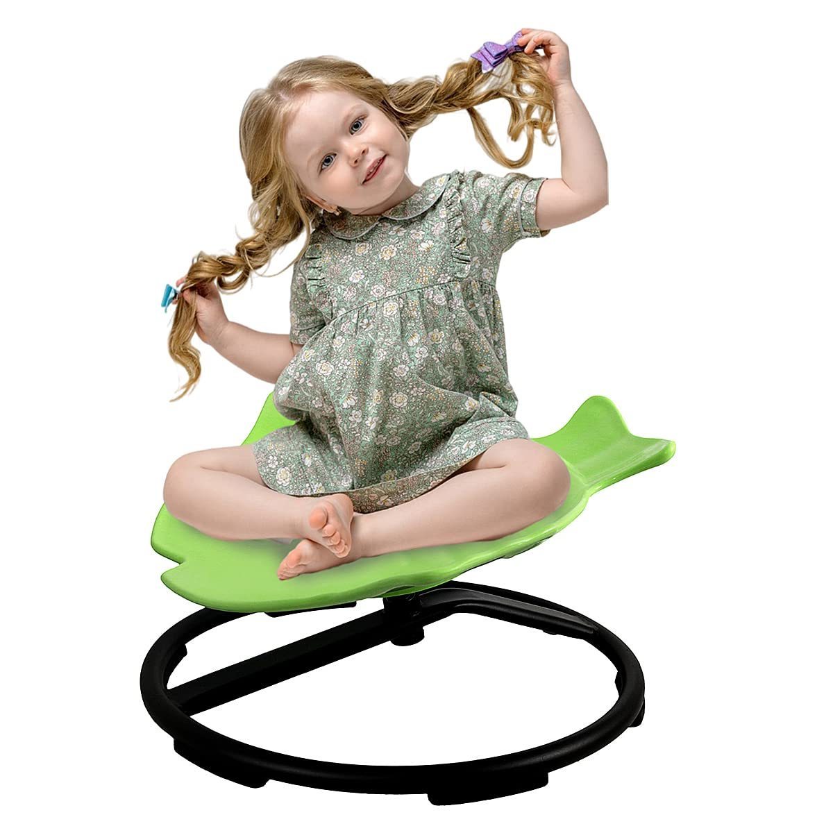 Kids Swivel Chair Carousel Spin Sensory Chair Training Body Coordination Kids Spinning Chair for Autism Metal Base Non-Slip