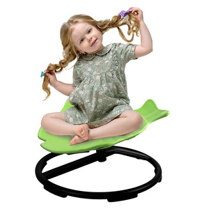 Kids Swivel Chair Carousel Spin Sensory Chair Training Body Coordination Kids Spinning Chair for Autism Metal Base Non-Slip