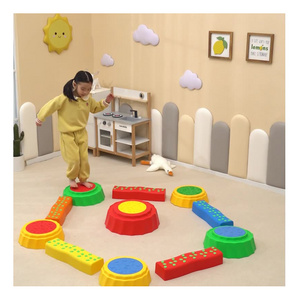 8pcs Kids Balance Beam, Balance Bridge with Non-slip Surface & Bottom, Stackable Stepping Stones for Toddler Balance Board Toys