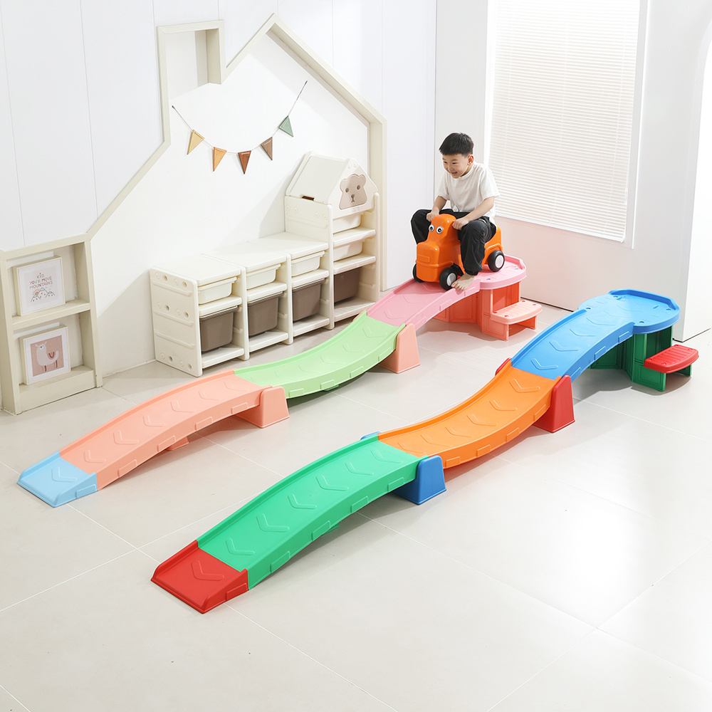 Up & Down Roller Coaster toys children slide car block three-stage track scooter baby balance slide kids car Wheels coaster car