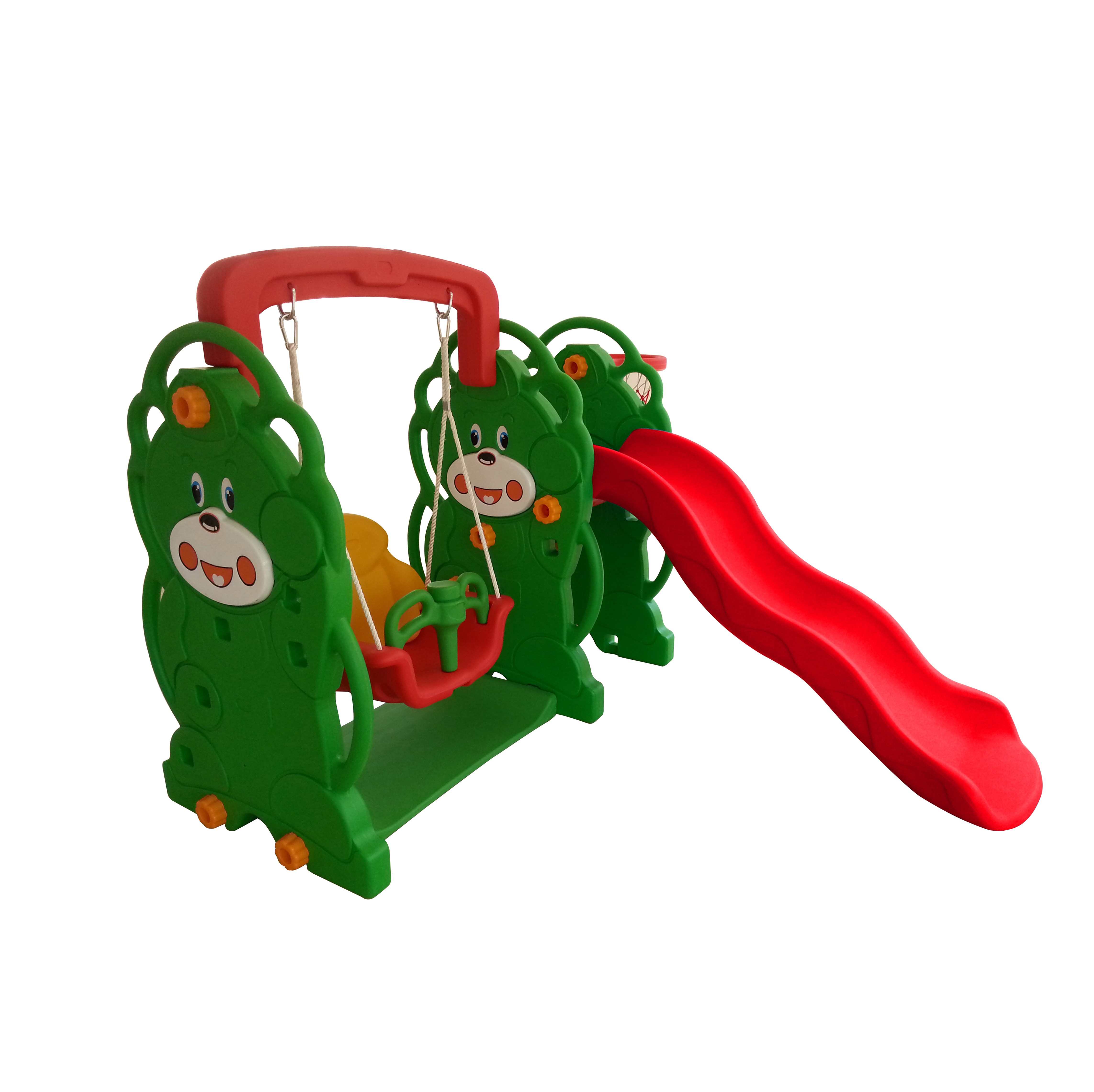 Hot Sale Plastic Children Toys Indoor Plastic Slide with Swing Set