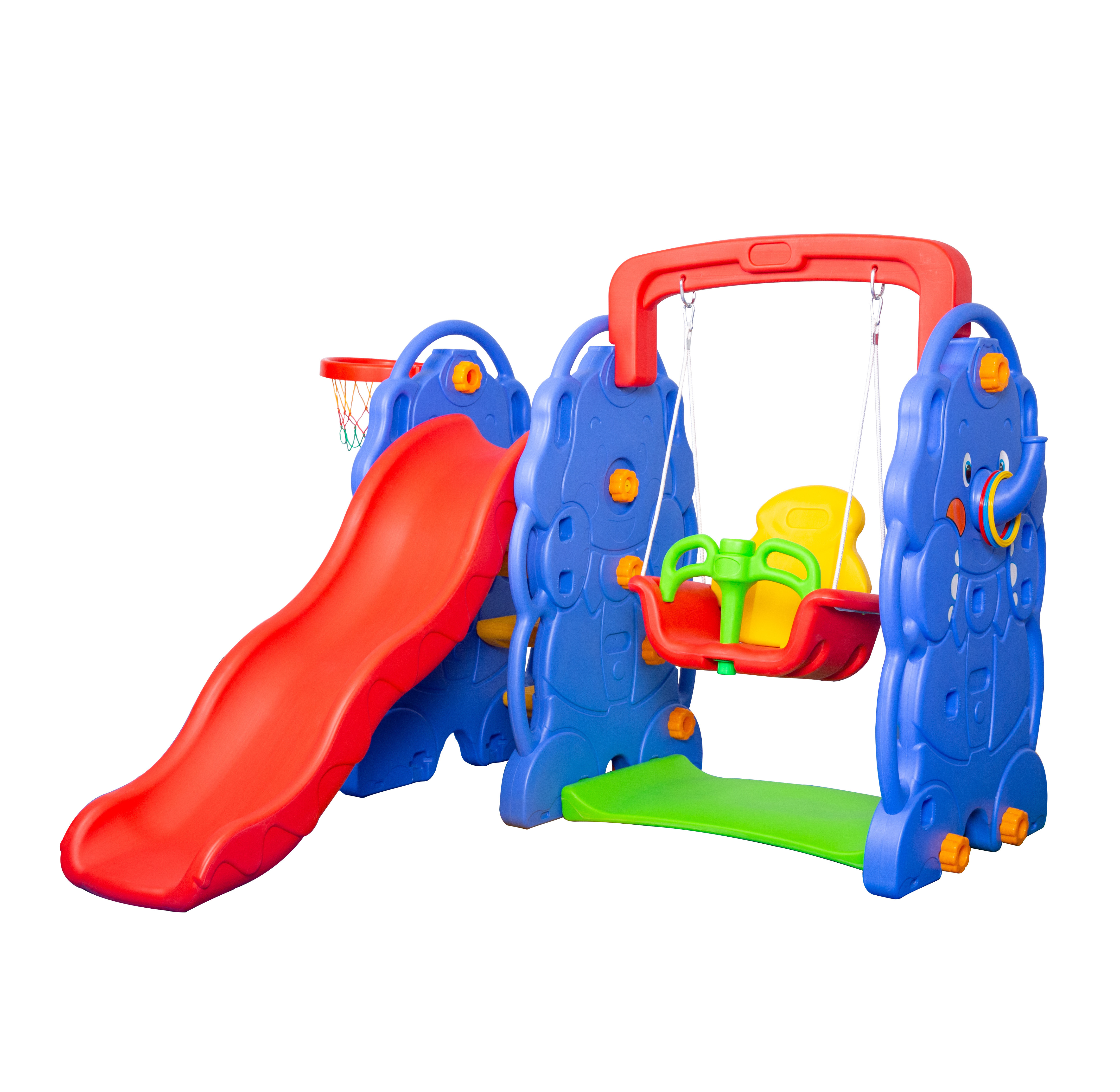 Hot Sale Plastic Children Toys Indoor Plastic Slide with Swing Set