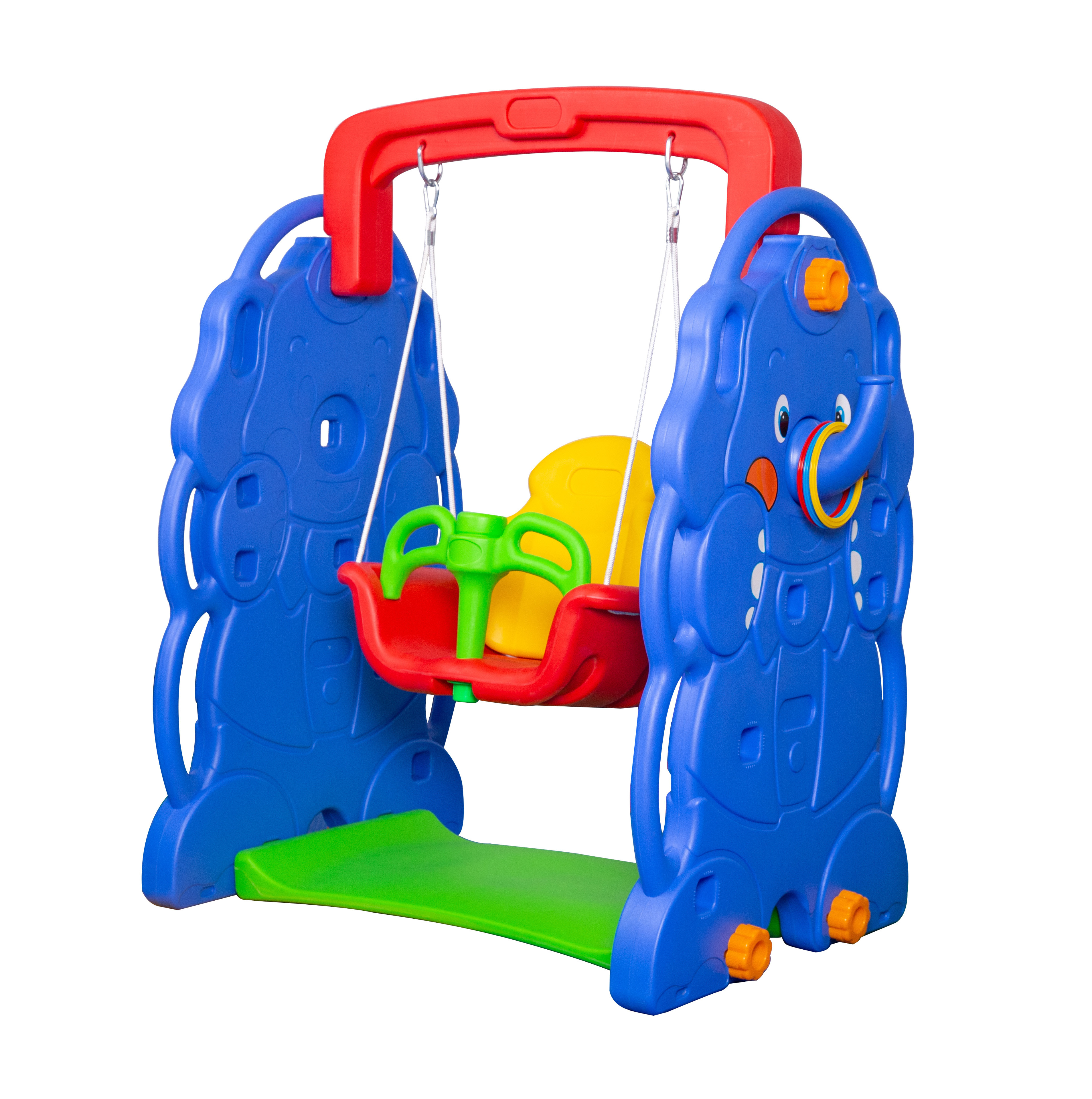 Hot Sale Plastic Children Toys Indoor Plastic Slide with Swing Set