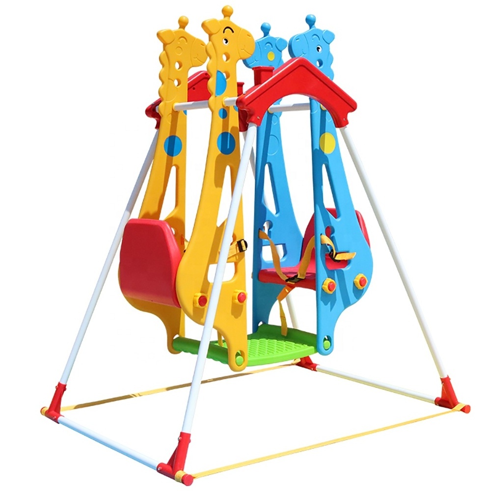 Giraffe Children Plastic Swing Set Indoor Slide and Swing Toys Kids Playground Swings for Sale