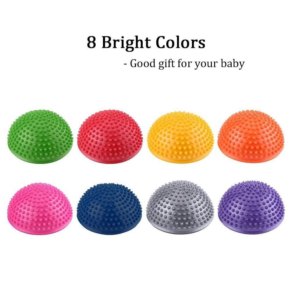 Sensory Balance Pods Hedgehog Stability Balance Trainer Dots for Kids Adults Foot Massage Balls Yoga Semicircle Stepping Stones