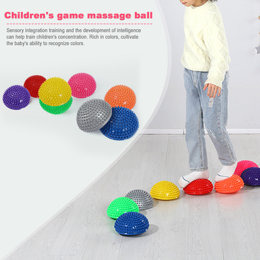 Hedgehog Balance Pods for Kids Toddler Montessori Toy Sensory Training Toys Half-round Yoga Balance Massage Ball Stepping Stone