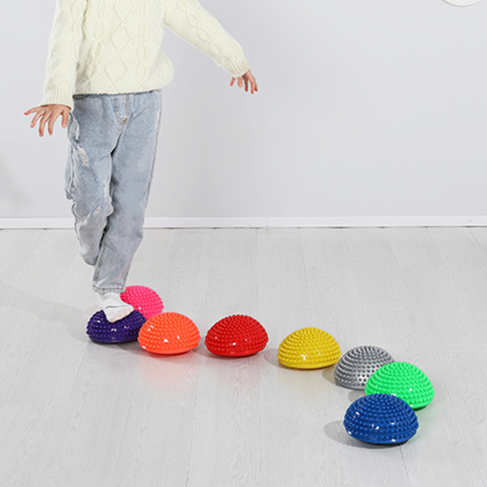 Hedgehog Balance Pods for Kids Toddler Montessori Toy Sensory Training Toys Half-round Yoga Balance Massage Ball Stepping Stone