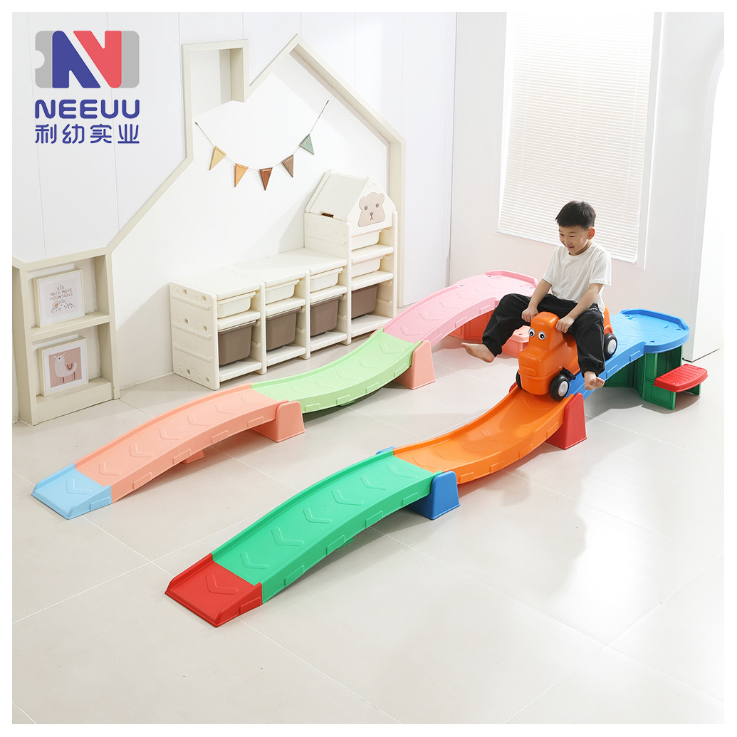 Hot sale Kindergarten children slide car three-stage scooter toy baby pulley track toy balance slide kids car roller coaster