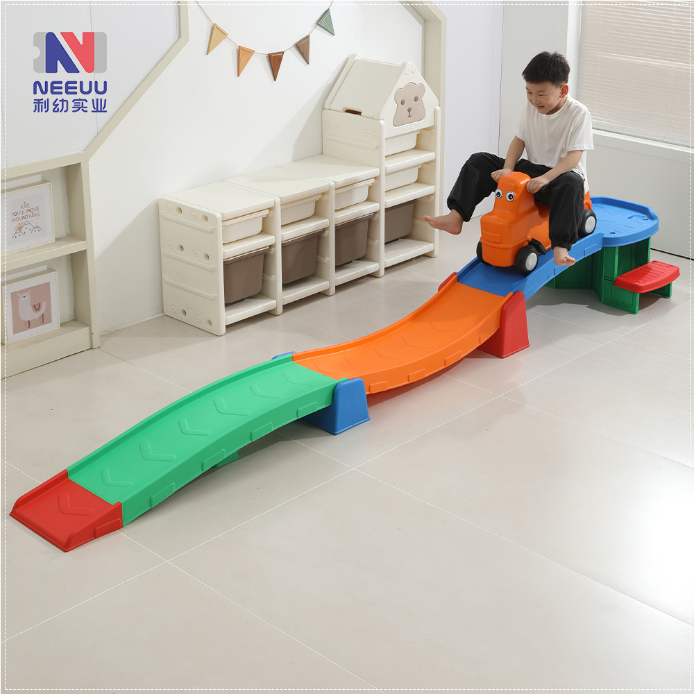 Kindergarten Children Slide Car Three-stage Scooter Baby Pulley Track Toy Balance Slide Kids Car Roller Coaster Toys Pp,plastic