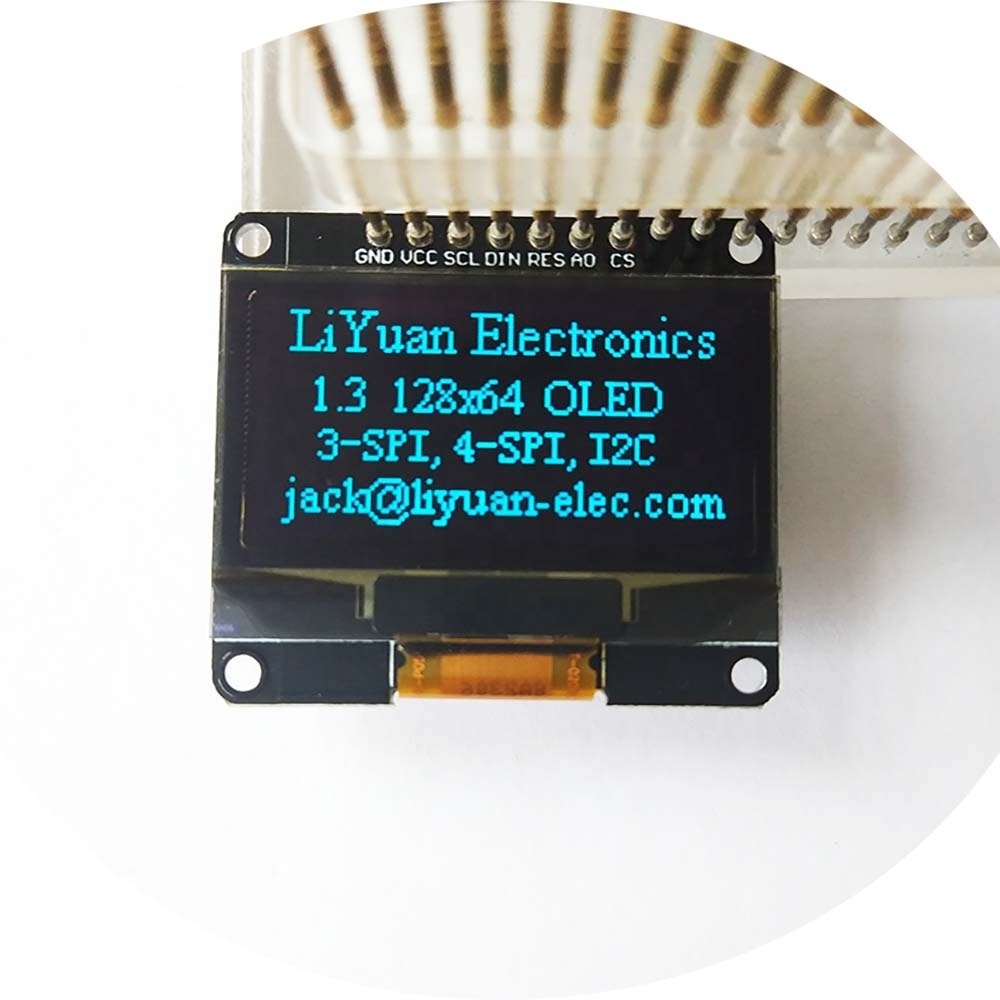 LIYUAN 1.3'' 1.3 inch 128x64 serial 7 pin SPI I2C SH1106 IIC led oled display screen module PCB breakout board LM130SB-128064