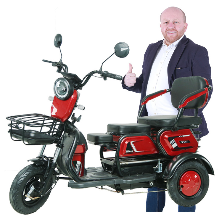 Adult Tricycles Electric Scooter Mobility 3 Wheel 48V Tricycle for Cargo T3-XK Factory 500W 3 Tekerlekli Motor Eec Open 30-50km