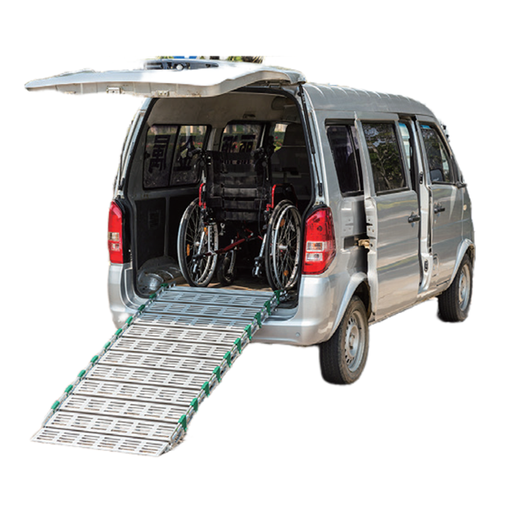 High Capacity 2m*0.9m Three Fold Rolling Wheelchair Ramps For Mini Vans Aluminum Ramps Loading  Ramp