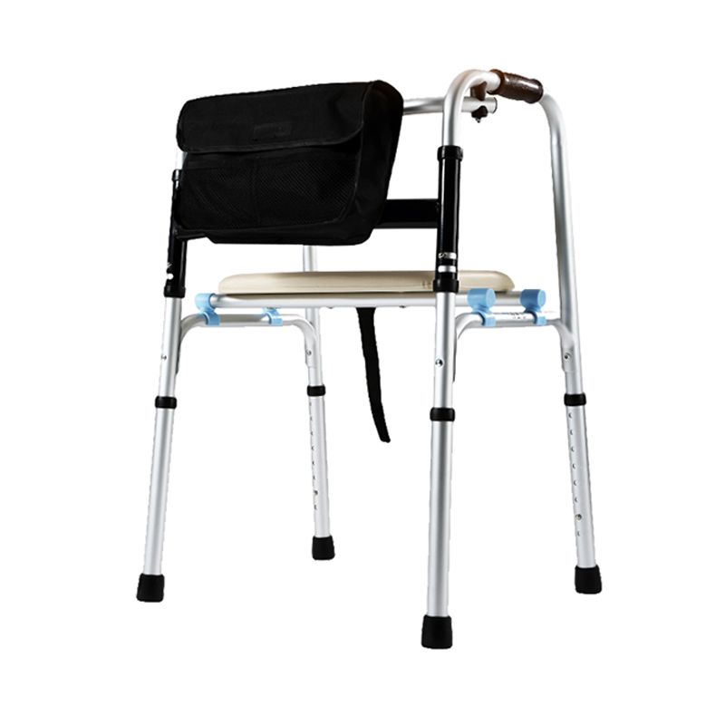 High Quality Aluminum Walker Folding Walking Aid Walking Medical Equipment For The Elderly Four-legged Crutches