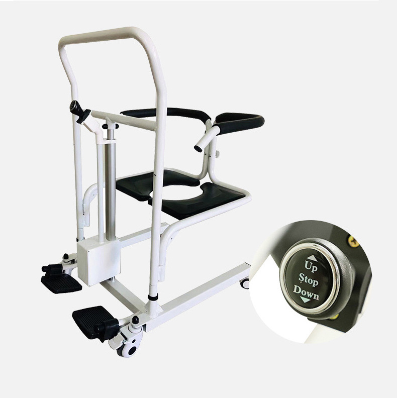 Manual double swing shifter transfer patient's wheelchair commode chair with wheels