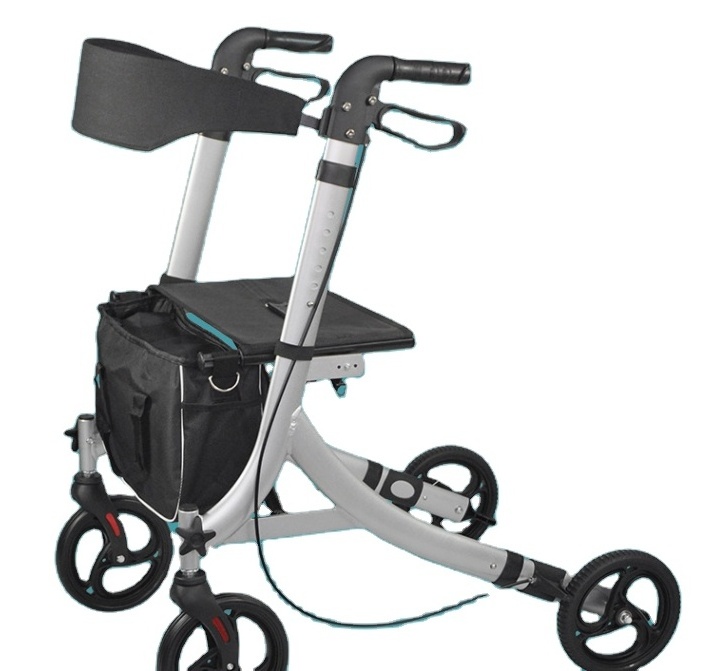 Height Adjustable Walking Rollator Folding Rollator Walkers Outdoor Walker Rollator For Disabled