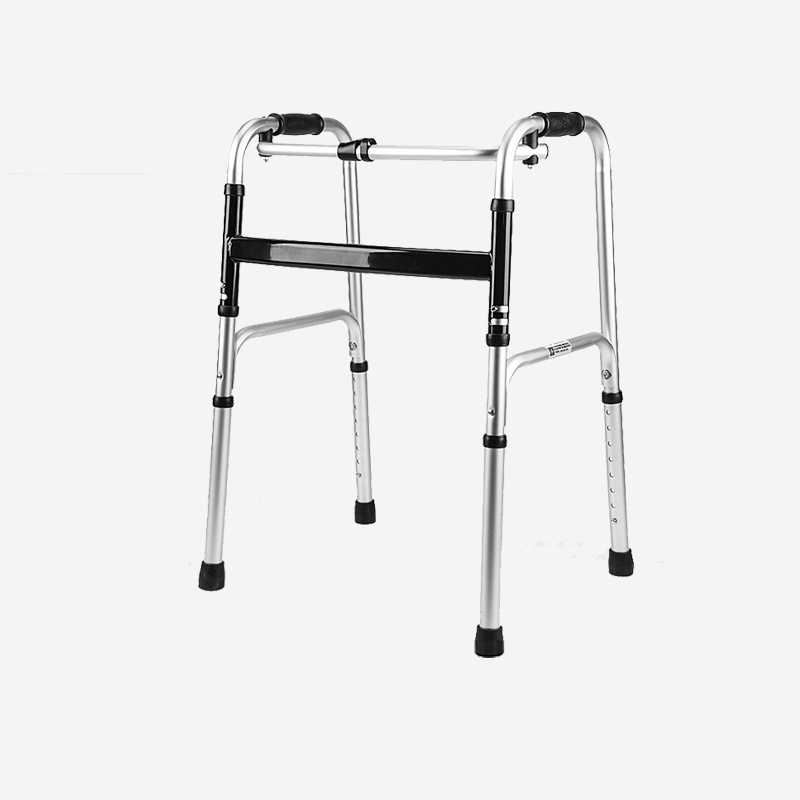 High Quality Aluminum Walker Folding Walking Aid Walking Medical Equipment For The Elderly Four-legged Crutches