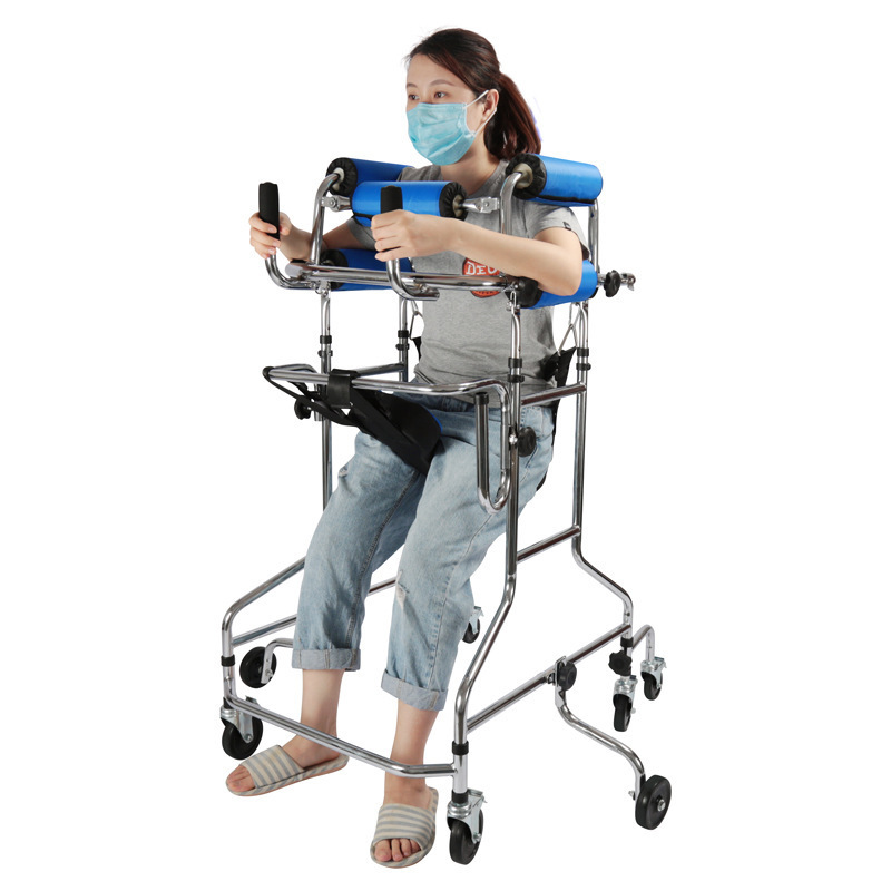 Walker for disabled children and adult with hemiplegia and lower limb training walker stainless steel standing frame