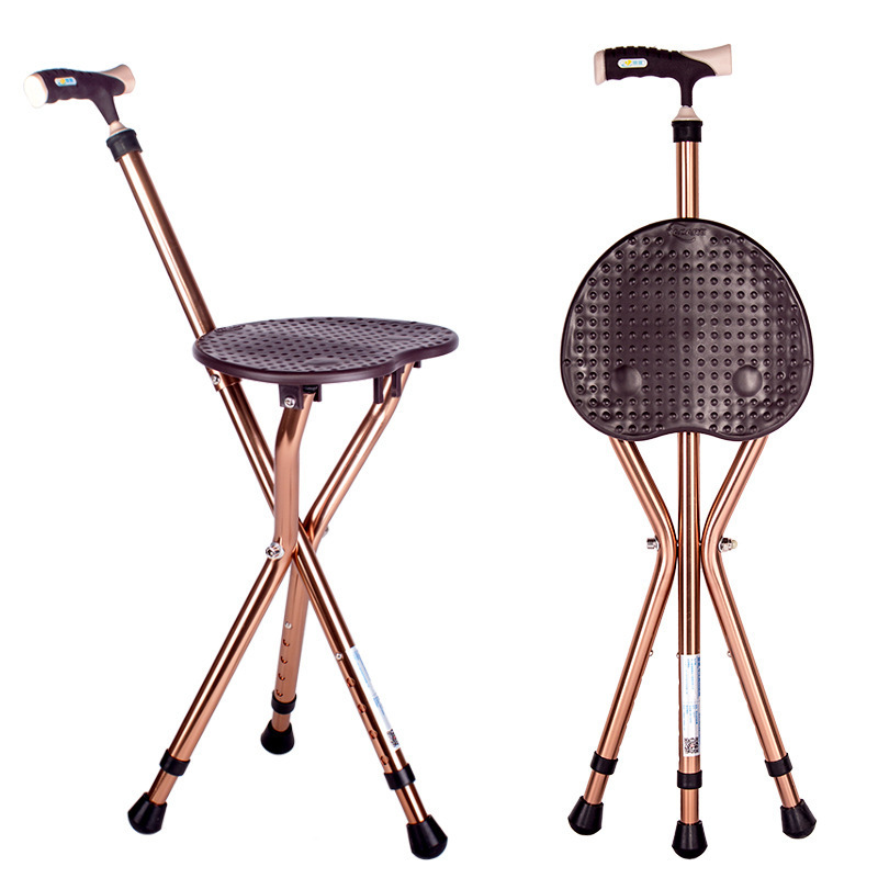 Hot Sale Handy Stick Chairs Crutch Folding Cane Seat Stool And Trekking Poles Walking Sticks With Chair