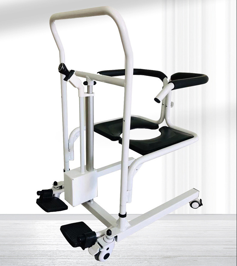 Manual double swing shifter transfer patient's wheelchair commode chair with wheels