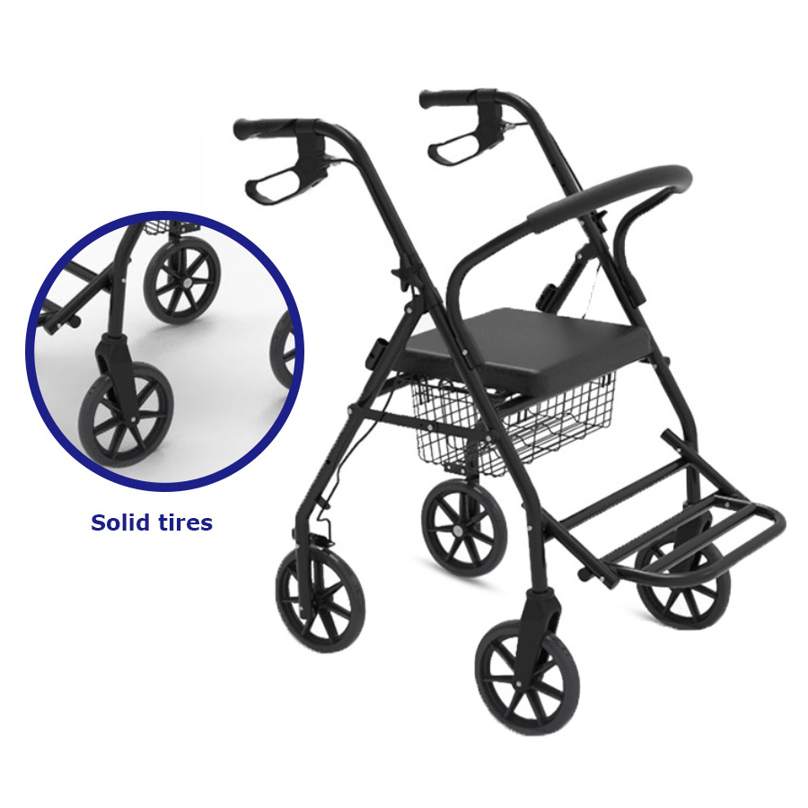 Aluminum Transport Chairs Wheelchair Rollator With Footrest Rehabilitation Walker Adults Nursing Chair