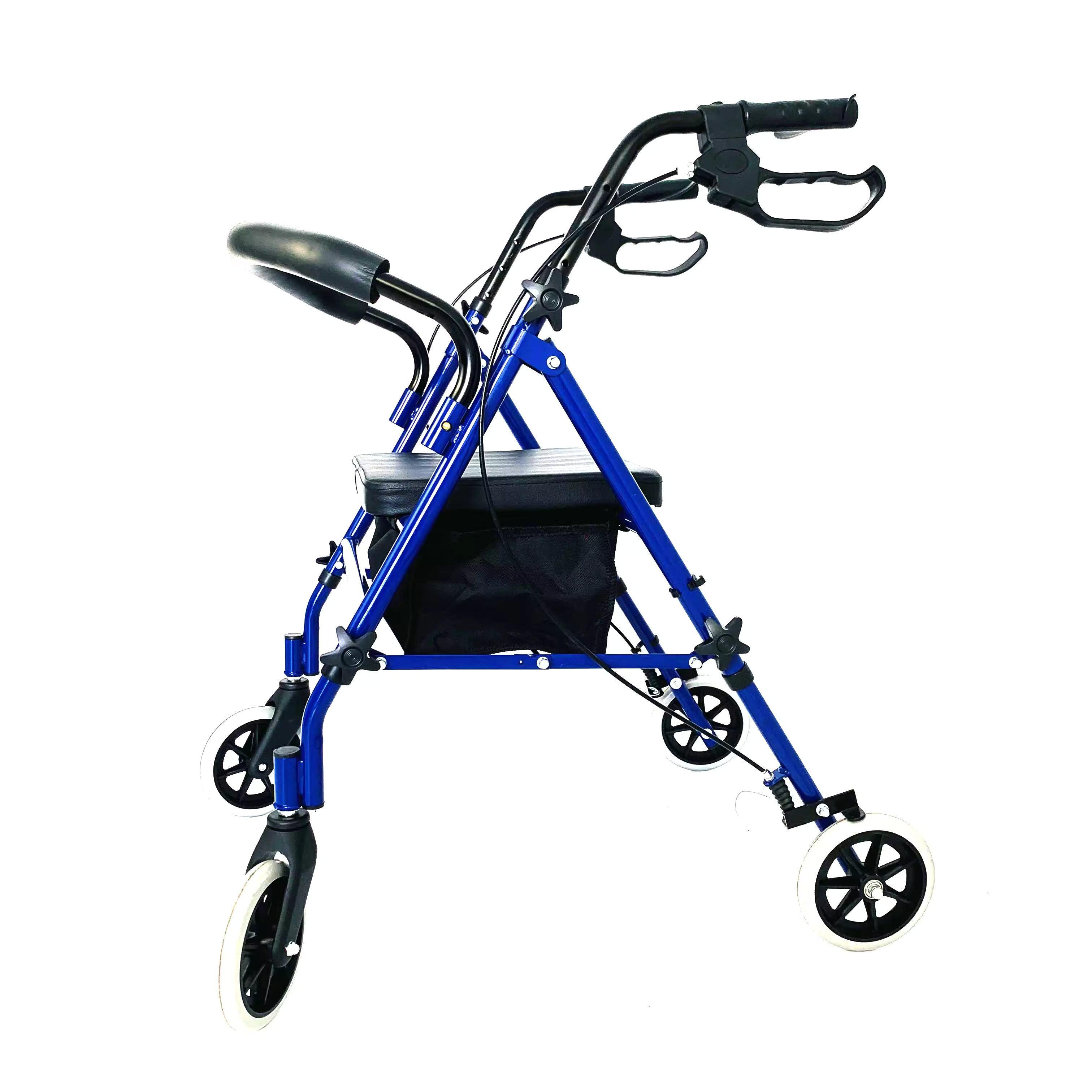 Professional New Olderly Walking Aids Matel Wheel Chair Folding Portable Folding Rollator Walker adult walker With Soft Seat