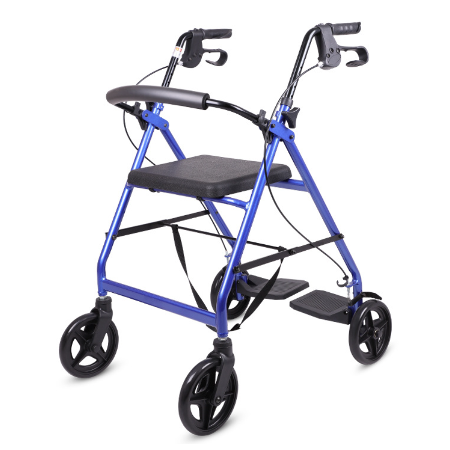 Lightweight elderly walker rollator with seat, folding elderly walker with wheels rolling walker