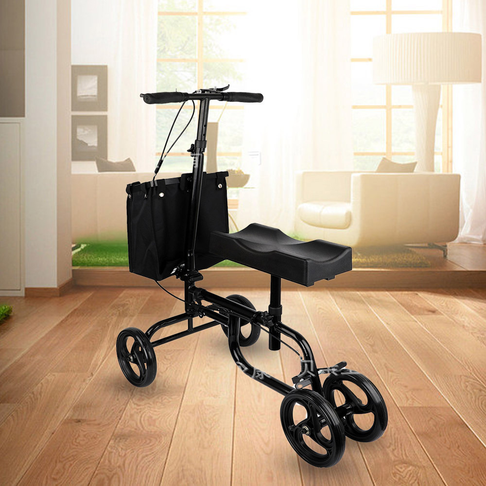 Portable Folding Knee Walker Scooter With Basket For Adults Walking Aids