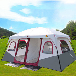 Factory wholesale two room one hall double layer sunscreen 6 8 12 people camping in the wild many big tent