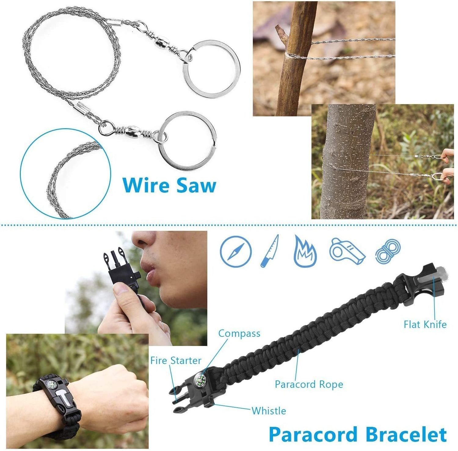 Firstents Survival Gear Emergency Camping Gear Survival Kit 12 in 1 Fishing Hunting Birthday Gifts Ideas Cool Gadget Stuffer