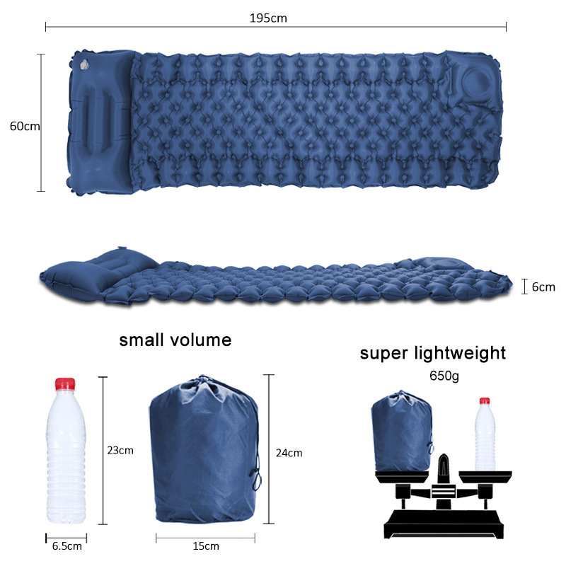 Hiking Travel Inflatable Hammock Tpu Insulated Folding Sleeping Bag Foldable Ultra Light Soft Camping Mat Mattress