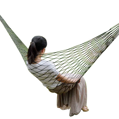 Hanging Nylon Outdoor Camping Travel Net Sleeping Bed Swing Chair Portable Mesh Rope Hammock