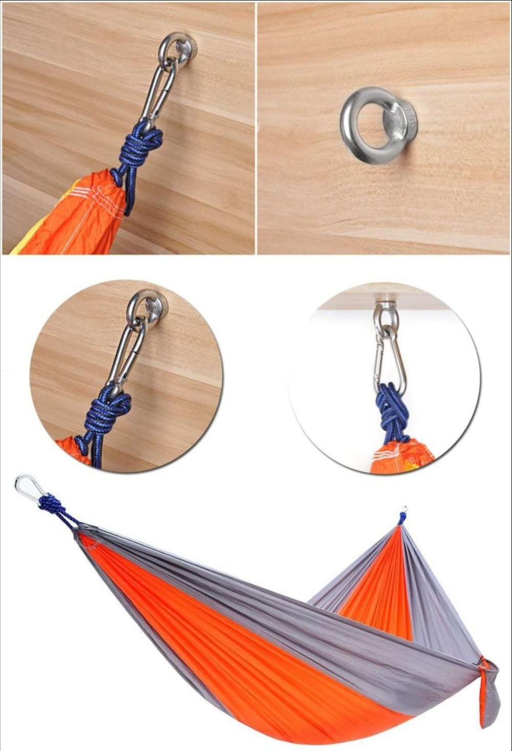 Carabiner Stainless Steel Plated Metal Bolt Steel Swing snap Hook With Bolt lock And Plastic Washer Swing Hanger