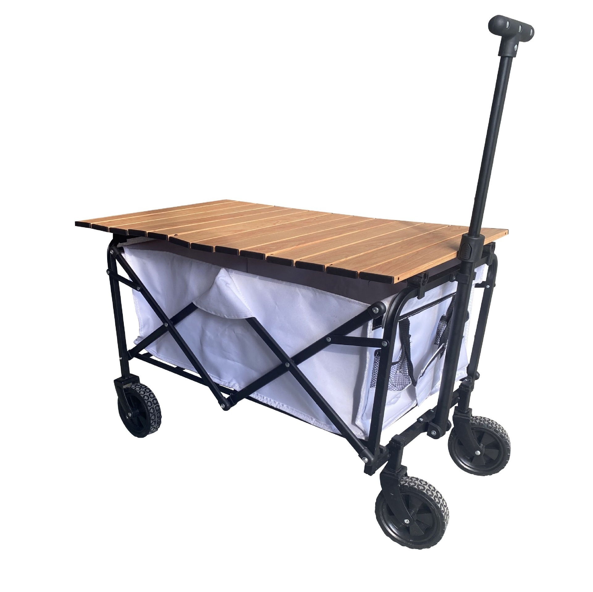 Collapsible Folding Garden Cart Outdoor wide wheel Wagon Custom logo Cart Foldable beach wagon big wheels For Camping