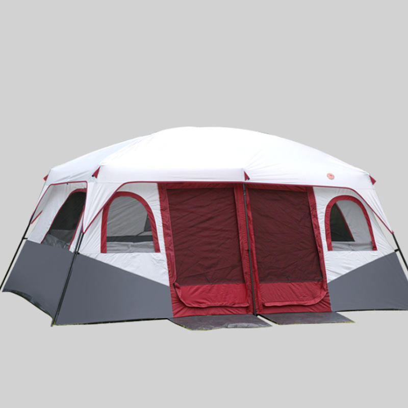 Factory wholesale two room one hall double layer sunscreen 6 8 12 people camping in the wild many big tent